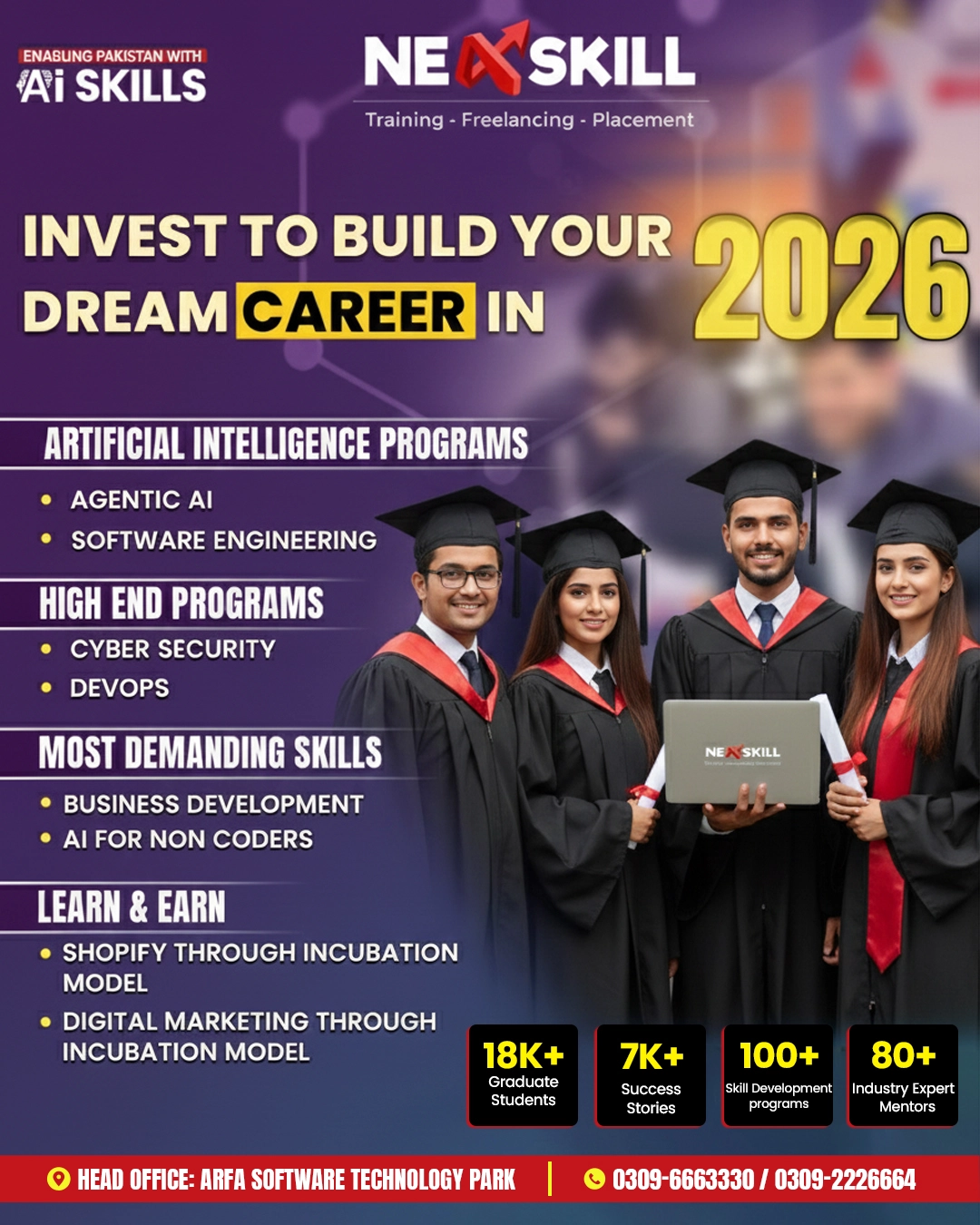 Invest to build your career in 2026 with NeXskill at Arfa Tower